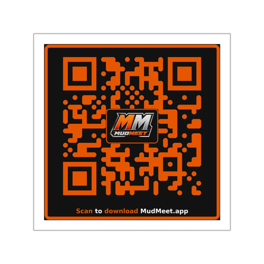 QR Code Vinyl Sticker — MudMeet App Download (Square)