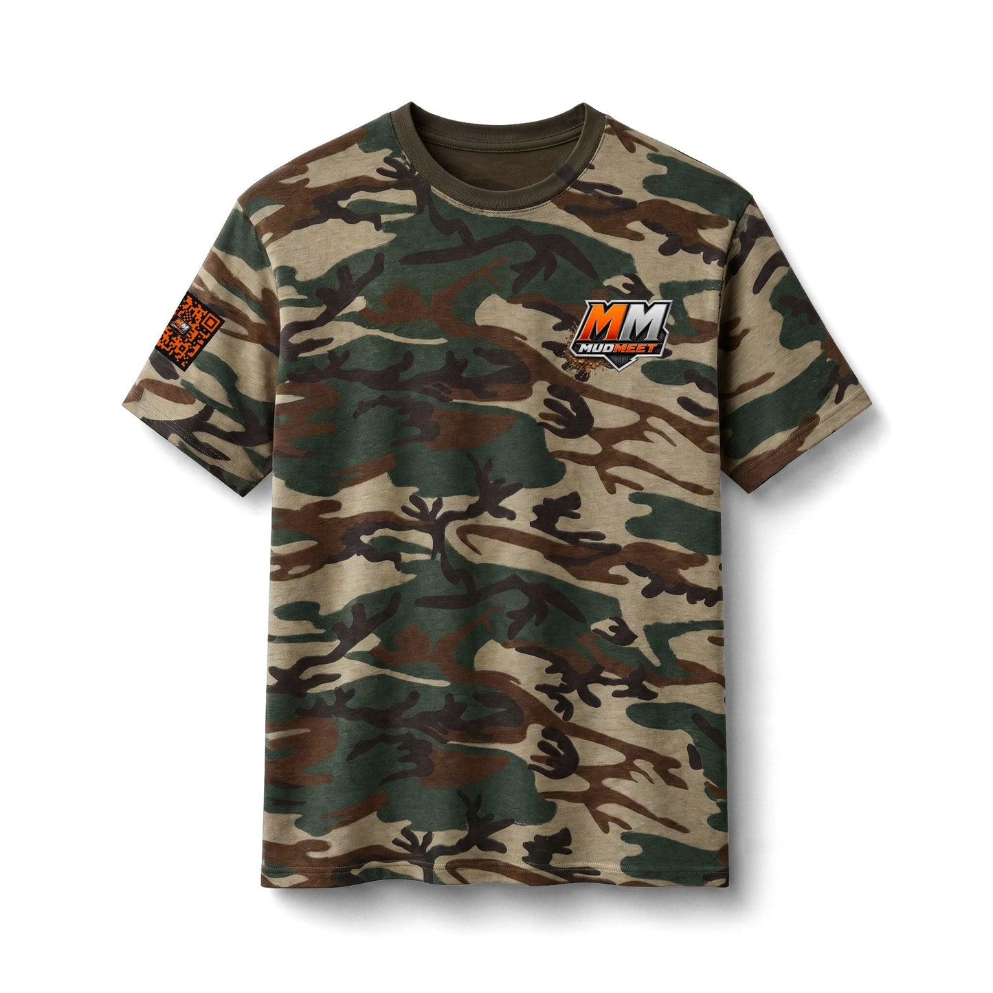MudMeet Camo Tee – 'Ride. Meet. Mud. Repeat.' Graphic T-Shirt