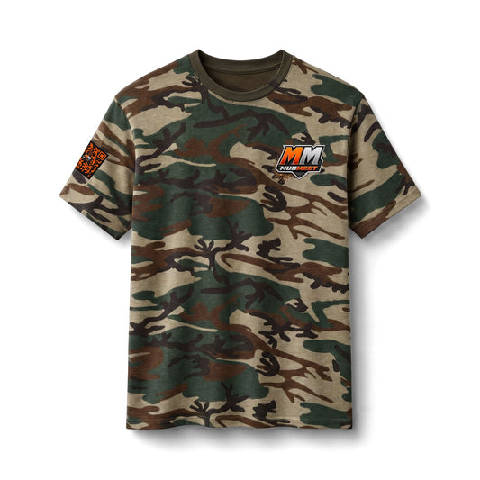 MudMeet Camo Tee – 'Ride. Meet. Mud. Repeat.' Graphic T-Shirt