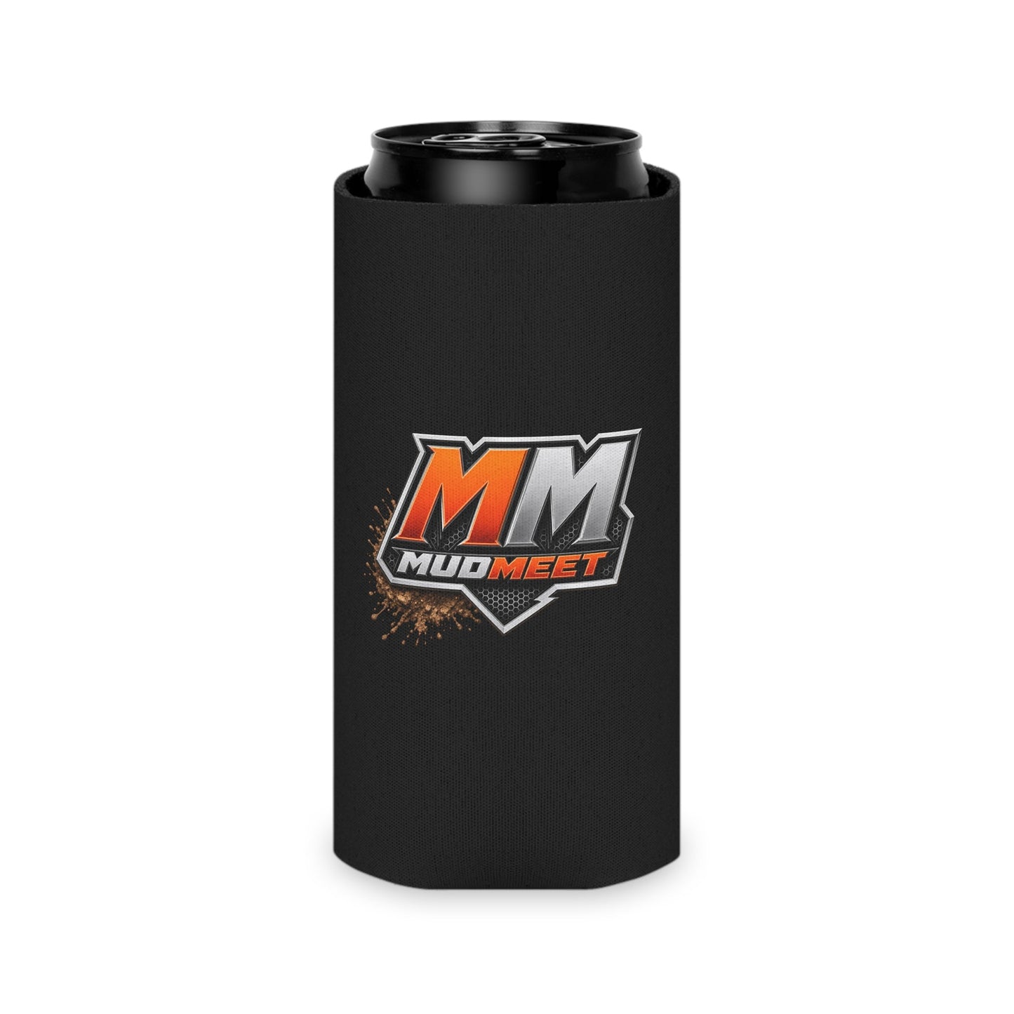 MudMeet Logo Can Cooler with QR Code – Insulated Beverage Koozie