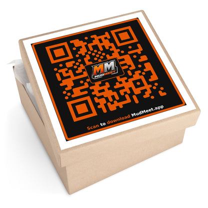 QR Code Vinyl Sticker — MudMeet App Download (Square)