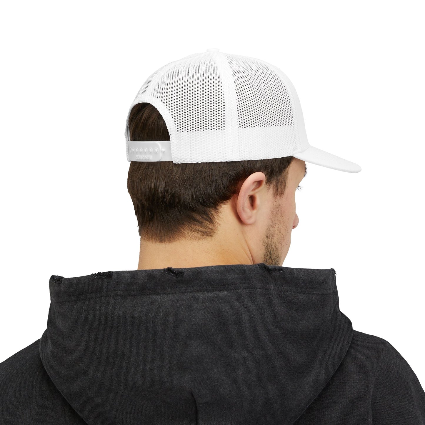 MudMeet Logo Snapback Trucker Hat — Mesh Back Racing Cap