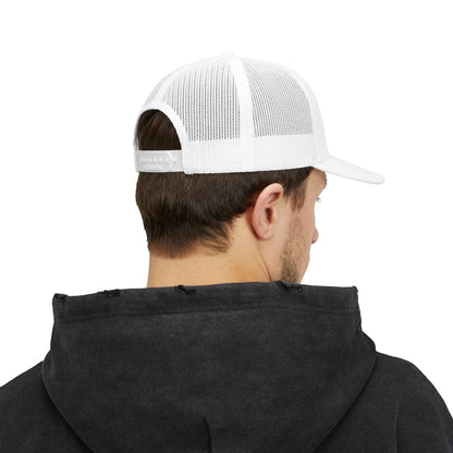 MudMeet Logo Snapback Trucker Hat — Mesh Back Racing Cap