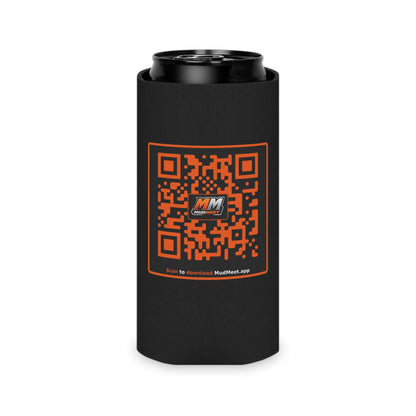 MudMeet Logo Can Cooler with QR Code – Insulated Beverage Koozie