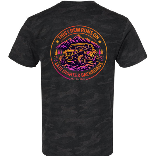 Toxic Sunset Late Night and Backroads Camo Tee