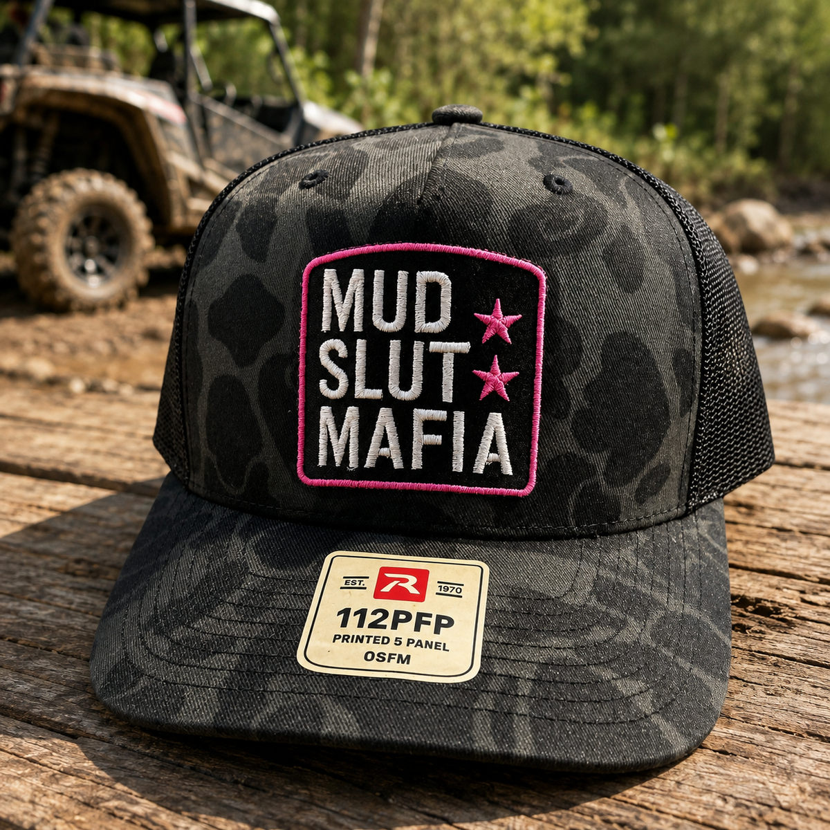 Muddy Intentions Camo Trucker Hat | Richardson 112